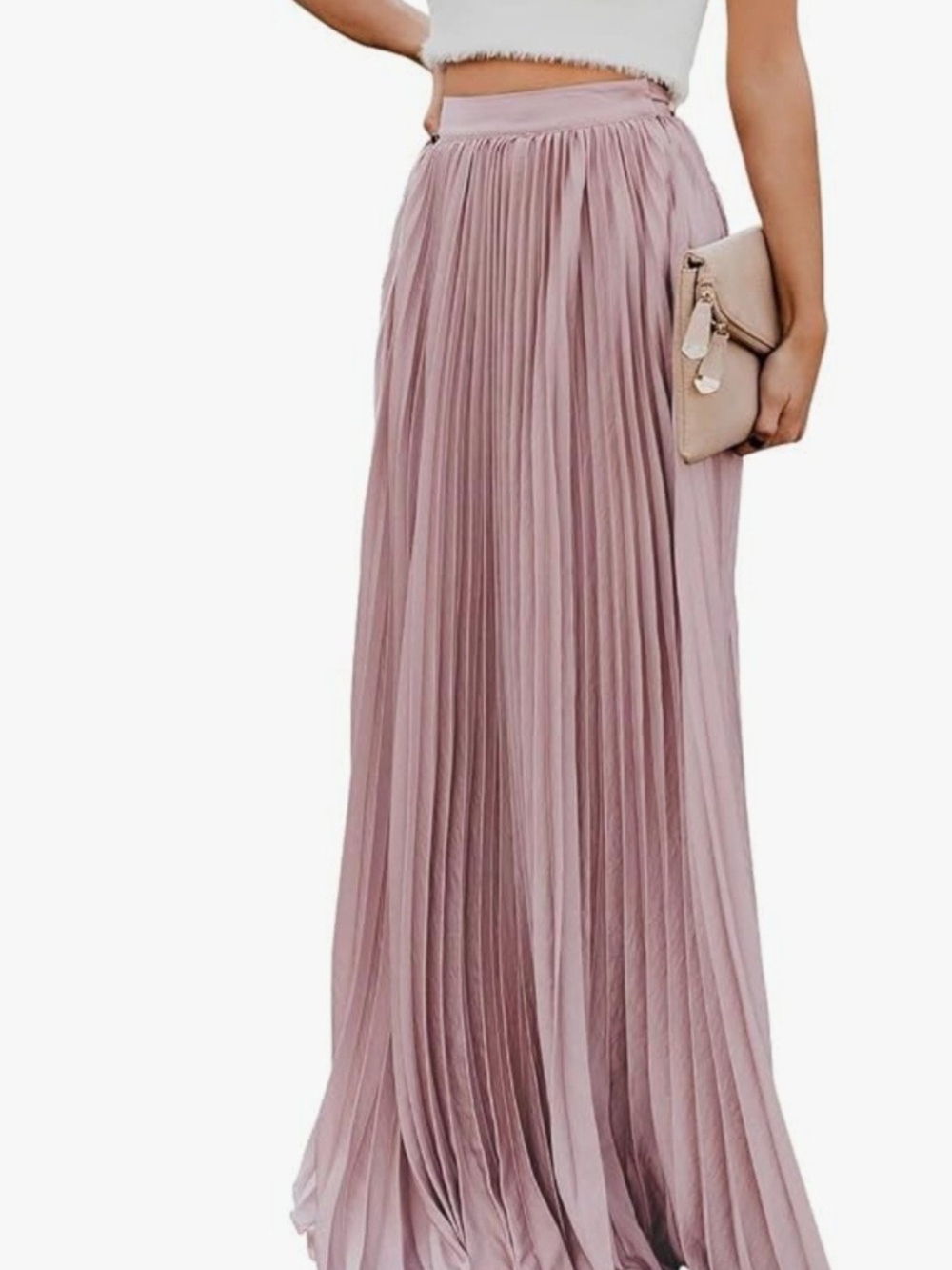 Love Culture Pleated Maxi Skirt - Dusty Blush - Picture 2 of 6